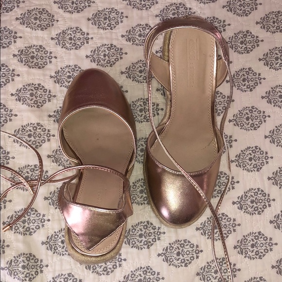 Rose gold espadrille wedge sandals, brand new - Picture 2 of 4
